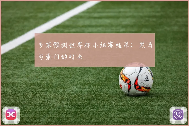 专家预测世界杯小组赛结果:黑马与豪门的对决